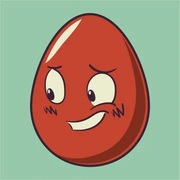 Funny cartoon Easter egg emoji icon. Cute emoticons Vector illustration. Isol Stock Illustration