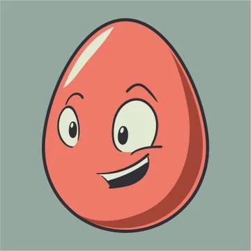 Funny cartoon Easter egg emoji icon. Cute emoticons Vector illustration. Isol Stock Illustration
