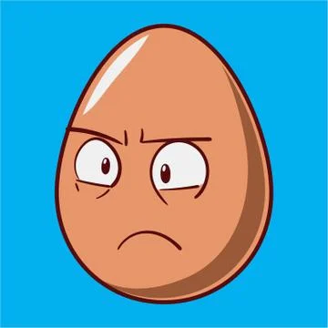 Funny cartoon Easter egg emoji icon. Cute emoticons Vector illustration. Isol Stock Illustration