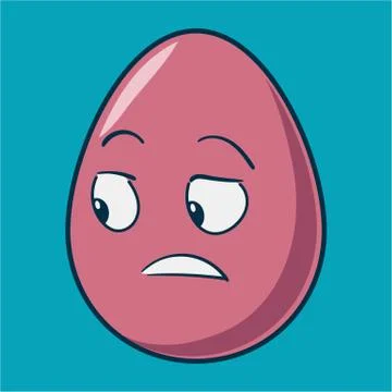 Funny cartoon Easter egg emoji icon. Cute emoticons Vector illustration. Isol Stock Illustration
