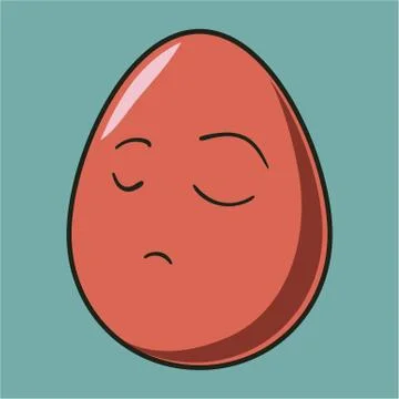 Funny cartoon Easter egg emoji icon. Cute emoticons Vector illustration. Isol Stock Illustration