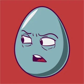 Funny cartoon Easter egg emoji icon. Cute emoticons Vector illustration. Isol Stock Illustration