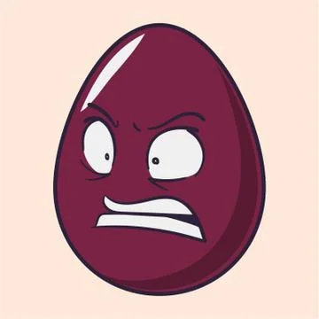 Funny cartoon Easter egg emoji icon. Cute emoticons Vector illustration. Isol Stock Illustration