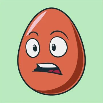 Funny cartoon Easter egg emoji icon. Cute emoticons Vector illustration. Isol Stock Illustration