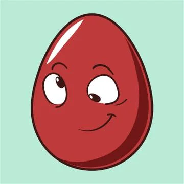 Funny cartoon Easter egg emoji icon. Cute emoticons Vector illustration. Isol Stock Illustration