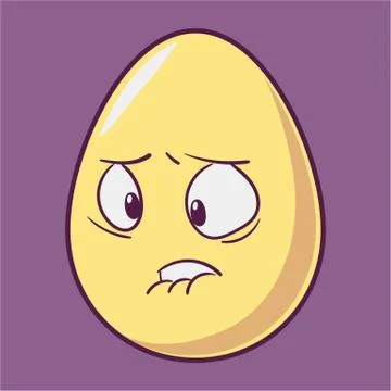 Funny cartoon Easter egg emoji icon. Cute emoticons Vector illustration. Isol Stock Illustration