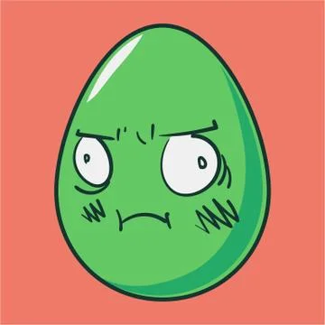 Funny cartoon Easter egg emoji icon. Cute emoticons Vector illustration. Isol Stock Illustration