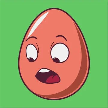 Funny cartoon Easter egg emoji icon. Cute emoticons Vector illustration. Isol Stock Illustration