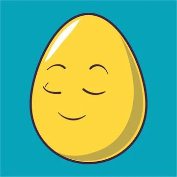 Funny cartoon Easter egg emoji icon. Cute emoticons Vector illustration. Isol Stock Illustration