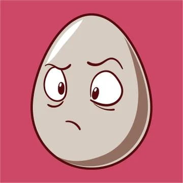 Funny cartoon Easter egg emoji icon. Cute emoticons Vector illustration. Isol Stock Illustration
