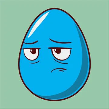 Funny cartoon Easter egg emoji icon. Cute emoticons Vector illustration. Isol Stock Illustration