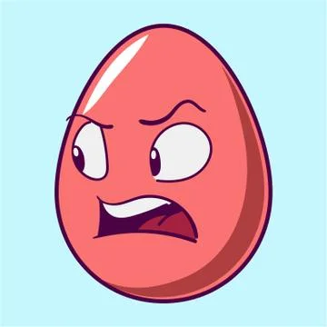Funny cartoon Easter egg emoji icon. Cute emoticons Vector illustration. Isol Stock Illustration