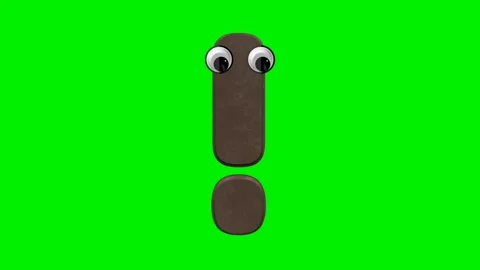 Funny cartoon exclamation mark character with 3d chocolate texture Stock Footage 337321594