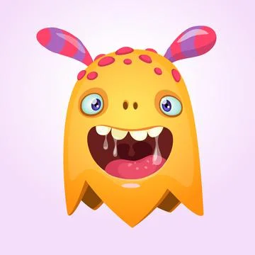 Funny cartoon flying monster. Vector illustration Stock Illustration