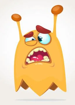 Funny cartoon flying monster. Vector illustration Stock Illustration