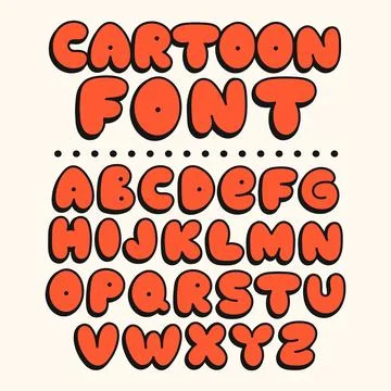 Funny cartoon font. Vector doodle line illustration letters. Trendy alphabet Stock Illustration