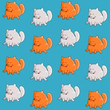 Funny cartoon foxes. Vector seamless pattern. Stock Illustration