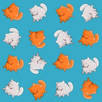 Funny cartoon foxes. Vector seamless pattern. Stock Illustration