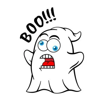 Funny Cartoon Ghost Character Stock Illustration