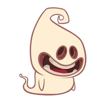 Funny cartoon ghost character Stock Illustration