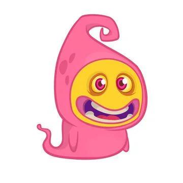 Funny cartoon ghost character Stock Illustration