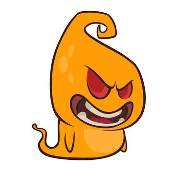Funny cartoon ghost character Stock Illustration