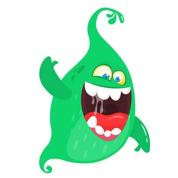 Funny cartoon ghost. Vector Halloween illustration. Stock Illustration