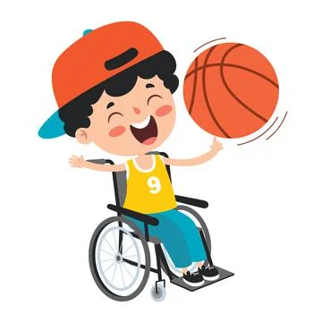 Funny Cartoon Handicapped Kid Posing Stock Illustration