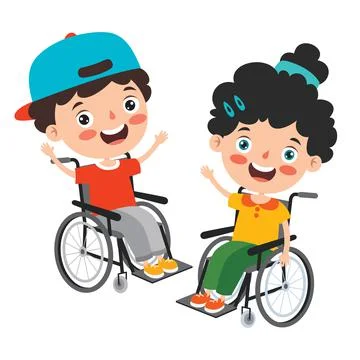 Funny Cartoon Handicapped Kid Posing Illustrazione stock