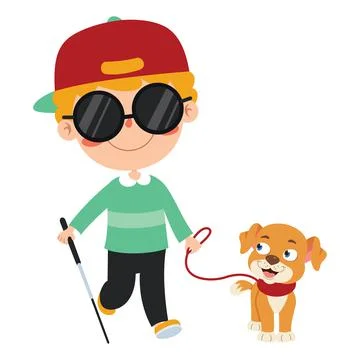 Funny Cartoon Handicapped Kid Posing Stock Illustration