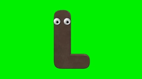 Funny cartoon letter character with 3d chocolate texture Stock Footage 337321663