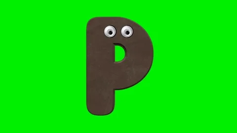 Funny cartoon letter character with 3d chocolate texture Stock Footage 337321676