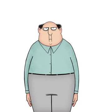 Funny Cartoon Man With an Expression of Angry Frustration Stock Illustration