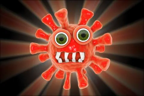 Funny cartoon microbe Stock Illustration