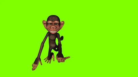 Funny cartoon monkey jumping against a g... | Stock Video | Pond5
