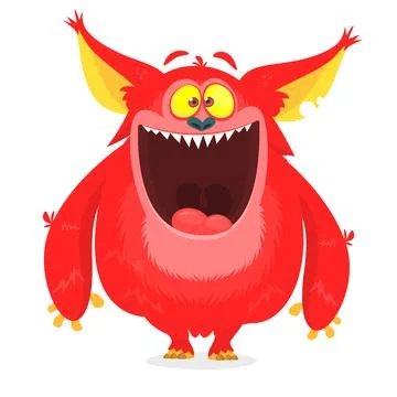 Funny cartoon monster character design. Vector Illustration isolated Stock Illustration