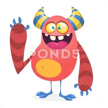 Creative pattern with cartoon monster Royalty Free Vector