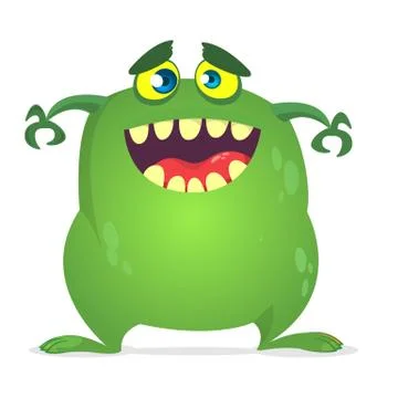 Funny cartoon monster creature. Vector monster illustration. Halloween design Stock Illustration