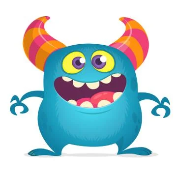 Funny cartoon monster creature. Vector monster illustration. Halloween design Illustrazione stock