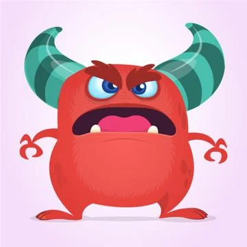Funny cartoon monster creature. Vector monster illustration. Halloween design Stock Illustration