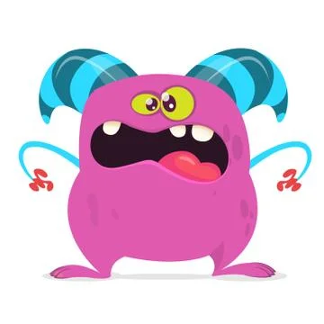 Funny cartoon monster creature. Vector monster illustration. Halloween design Stock Illustration