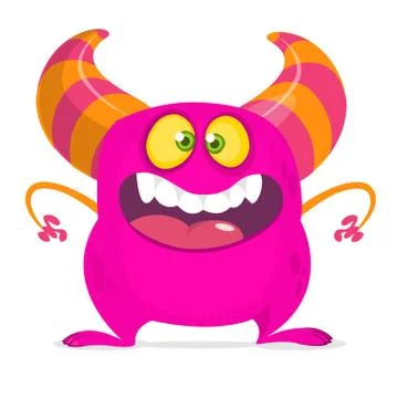 Funny cartoon monster creature. Vector monster illustration. Halloween design Stock Illustration