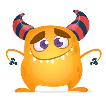 Funny cartoon monster creature. Vector monster illustration. Halloween design Stock Illustration