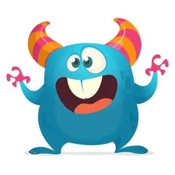 Funny cartoon monster creature. Vector monster illustration. Halloween design Stock Illustration