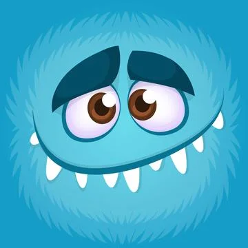 Funny cartoon monster face. Vector illustration Stock Illustration