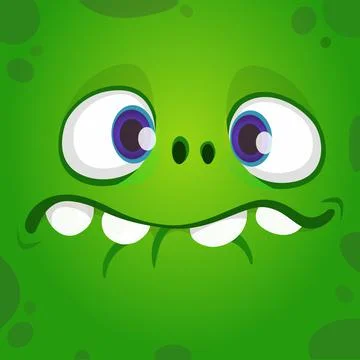 Funny cartoon monster face. Vector illustration Stock Illustration