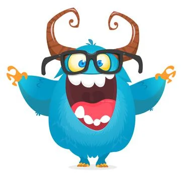 Funny cartoon monster. Vector illustration Stock Illustration