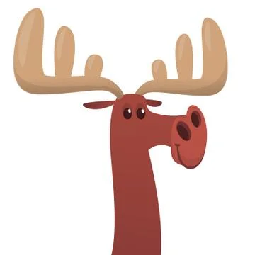 Funny  cartoon moose character. Vector moose illustration isolated. Stock Illustration
