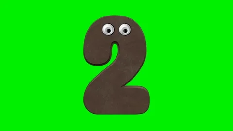 Funny cartoon number character with 3d chocolate Stock Footage 337321590