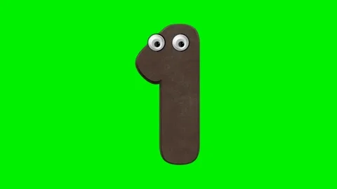 Funny cartoon number character with 3d chocolate Stock Footage 337321595